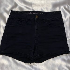 American Eagle black hi-rise shorts